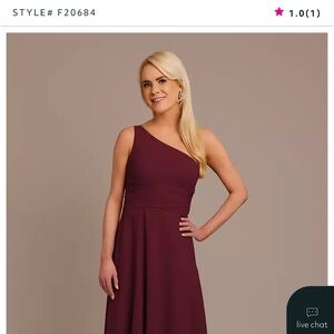 David's Bridal One-Shoulder Dress in Deep Burgundy